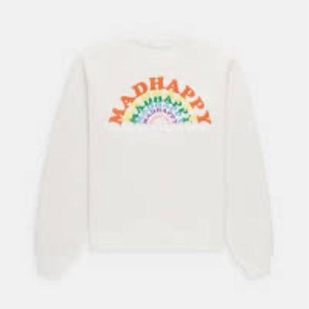 Madhappy Cream Crewneck Sweater with Colorful Logo / Mens MED